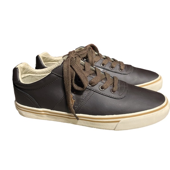 Polo Ralph Lauren Other - Men’s Ralph Lauren Polo Hanford Leather Sneaker Dark Brown Lace Up Men's Sz 9 D